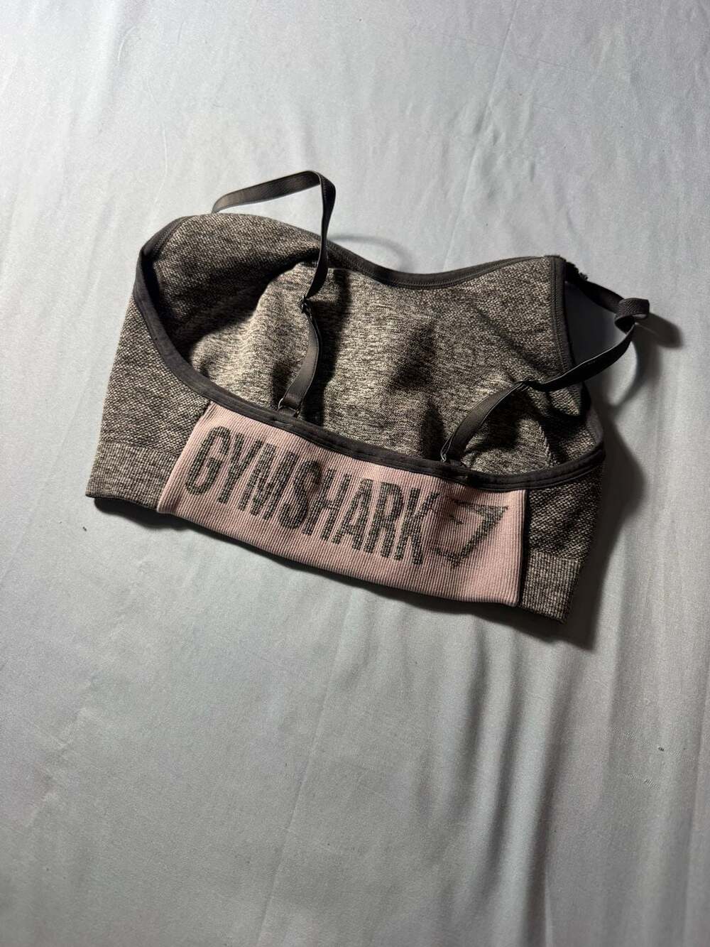Gymshark Grey and Pink Flex Strappy Sports Bra